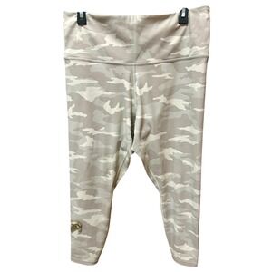 Athleta Elation Camo 7/8 Tight Leggings Taupe Cream High Rise Yoga Pants 1X